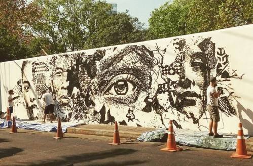 Vhils mural at Warehouse 30