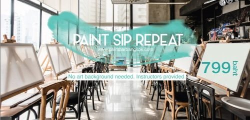 Guided painting session at Paintbar Bangkok