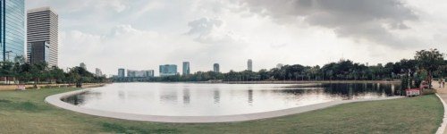 Central lake at Benjakitti Park