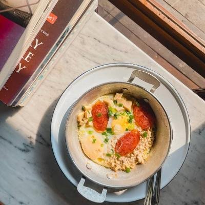 Pan-fried eggs at Samantao Heritage Coffee