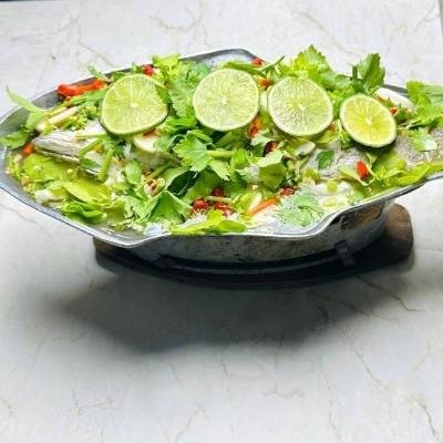 Steamed Sea Bass with Lime at Twins Café & Bistro