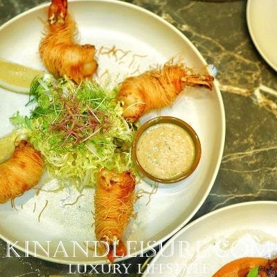 Kataifi Fried Tiger Prawns at The Crystal Grill House
