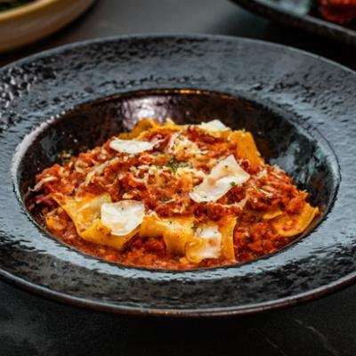 Homemade Pappardelle with Spicy Sausage Ragu at Level 50