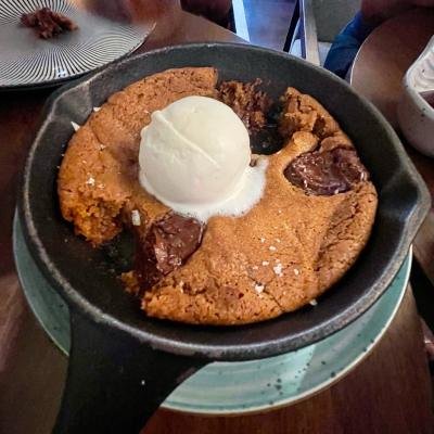 Half Baked Chocolate Cookie with Vanilla Cream at IM En Ville