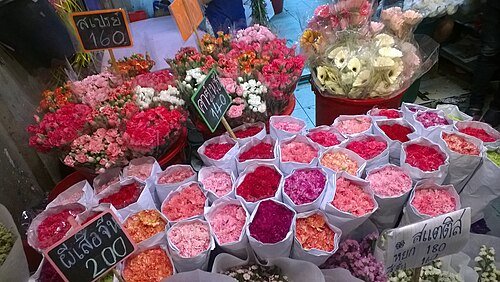 Flower halls at Pak Khlong Talat (Flower Market)