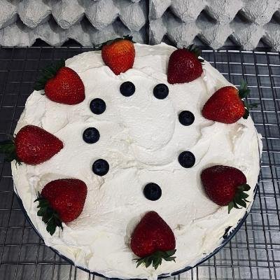Strawberry Shortcake with Fresh Cream at a fox princess kitchen