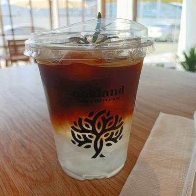 Lychee Americano at Oakland cafe x restaurants