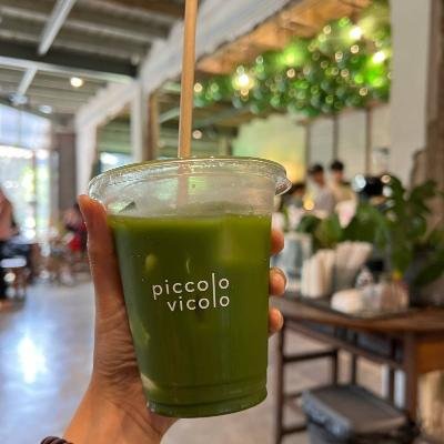 Matcha Coconut (iced) at Piccolo Vicolo Café (Ratchathewi)